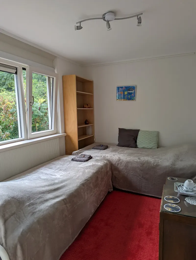 Tweepersoonskamer met twee losstaande bedden